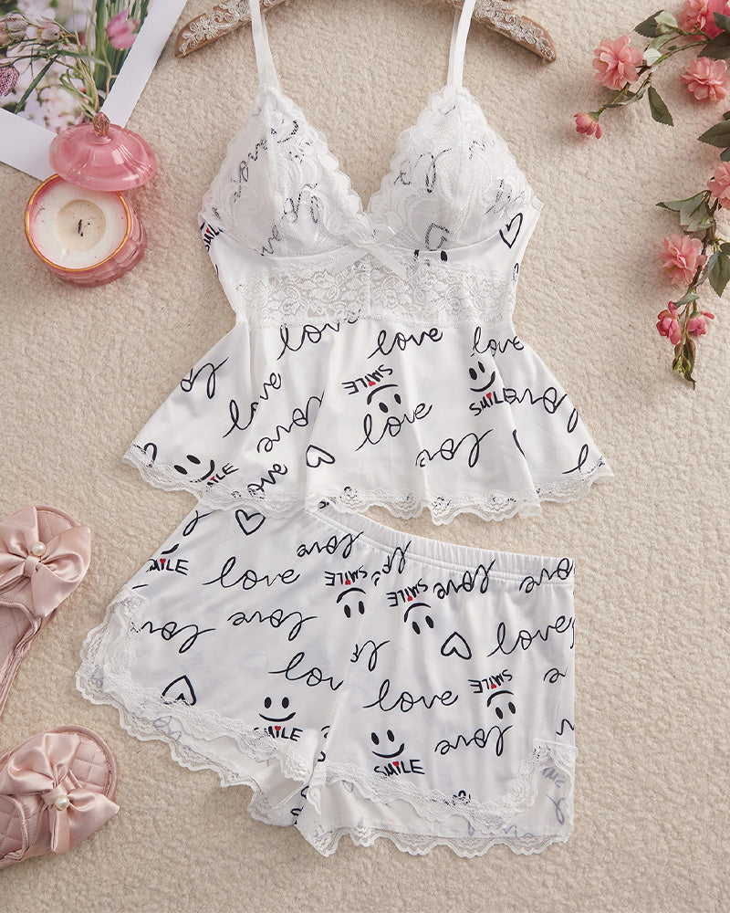 Ensemble Dentelle Patchwork Sexy Pyjama