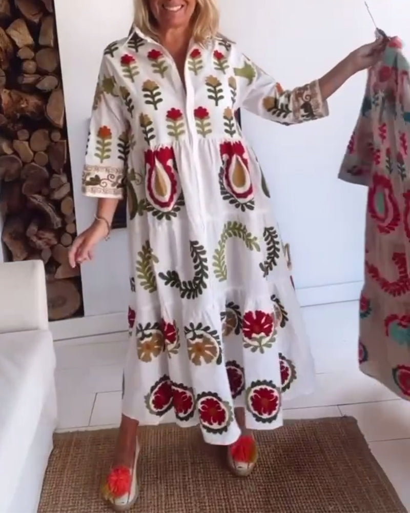 Robe Imprimé Floral Graphique