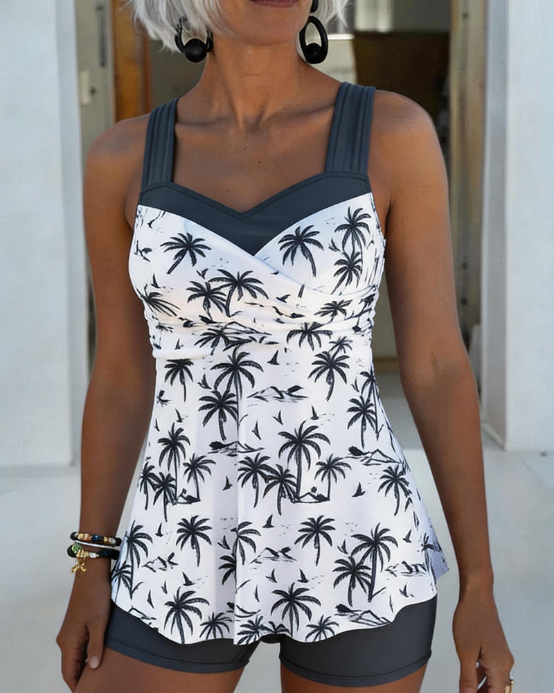 Tankini Jupe Taille Patchwork