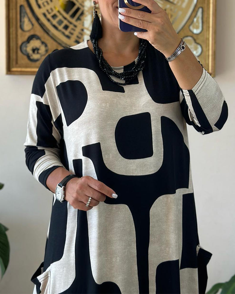 Robe à manches longues et imprimé