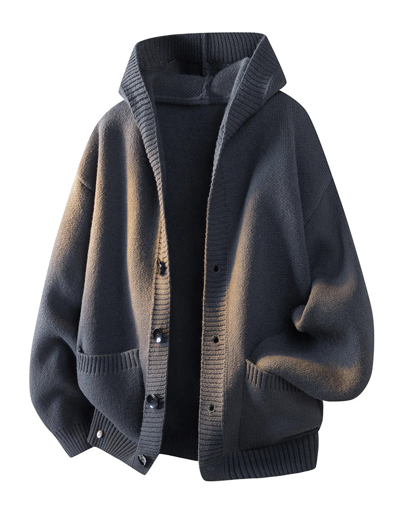 Cardigan Capuche Bouton Poche Homme
