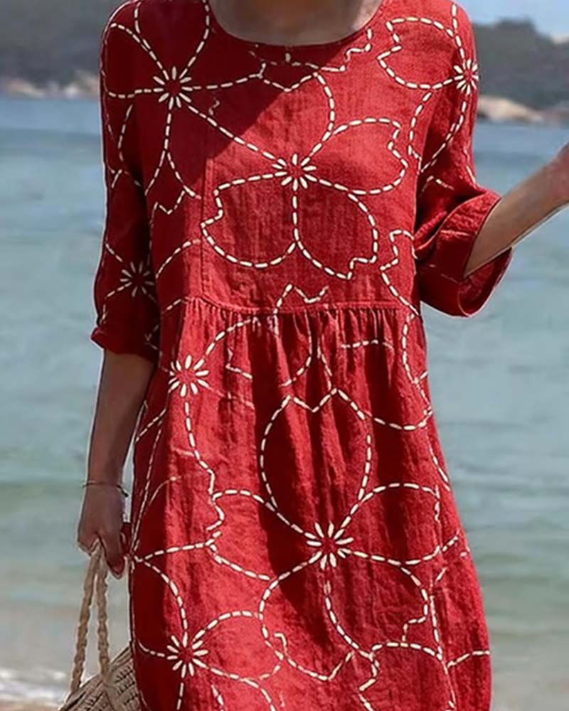 Robe Décontractée Florale Imprimé