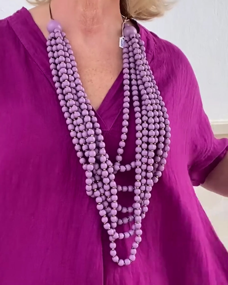 Robe Décolleté En V Couleur Unie Simple Longue