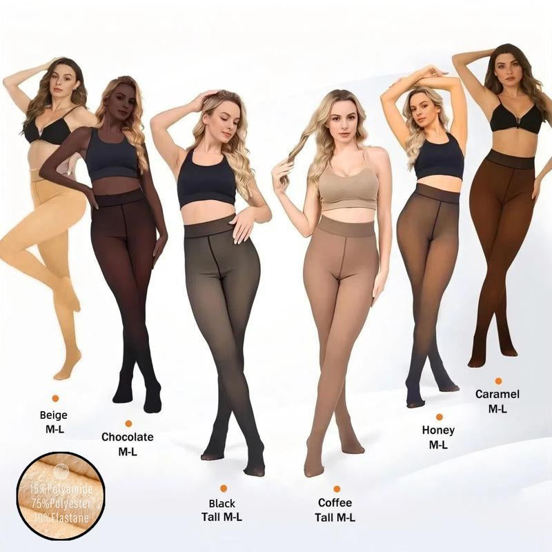 Leggings Moulants Doublés Polaire À Couture Unique