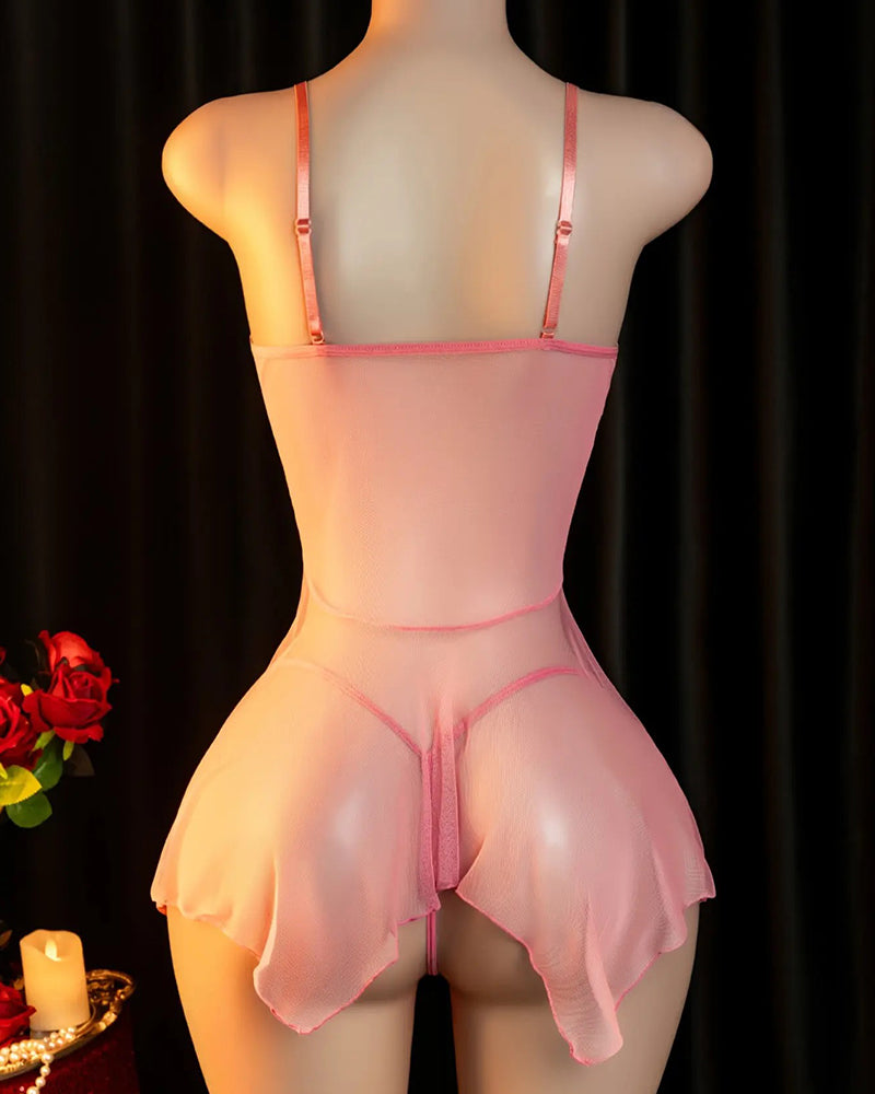 Sleepwear Dentelle Mesh Bretelle Spaghetti