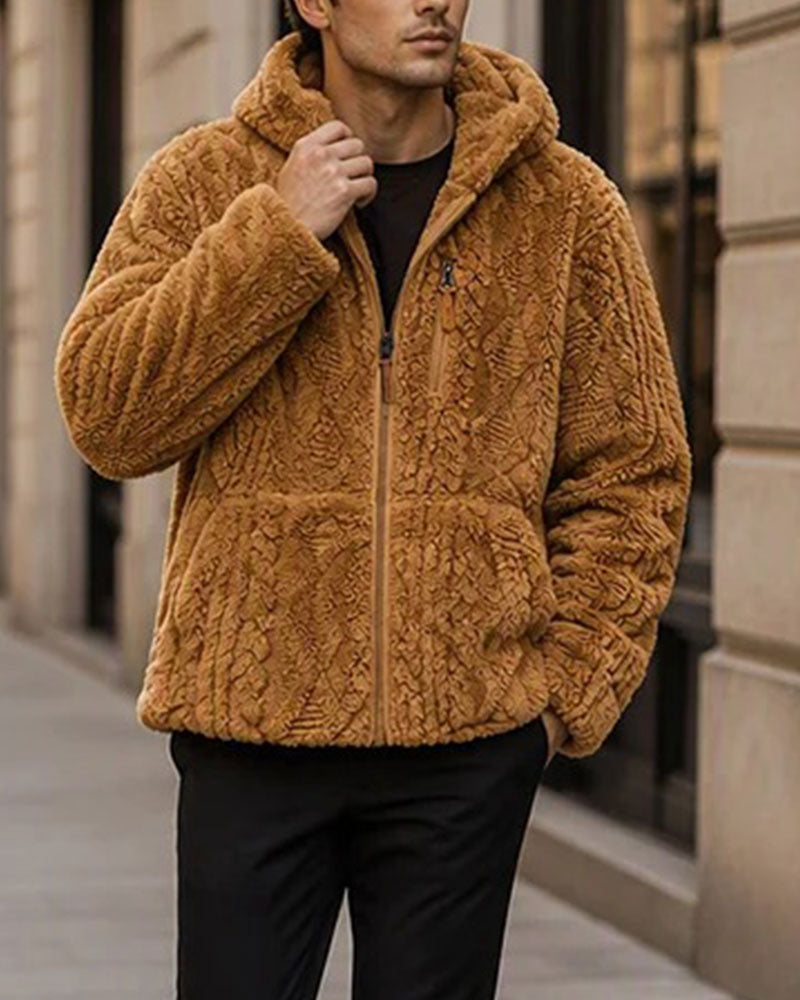 Homme Manteau À Capuche Fermeture Éclair