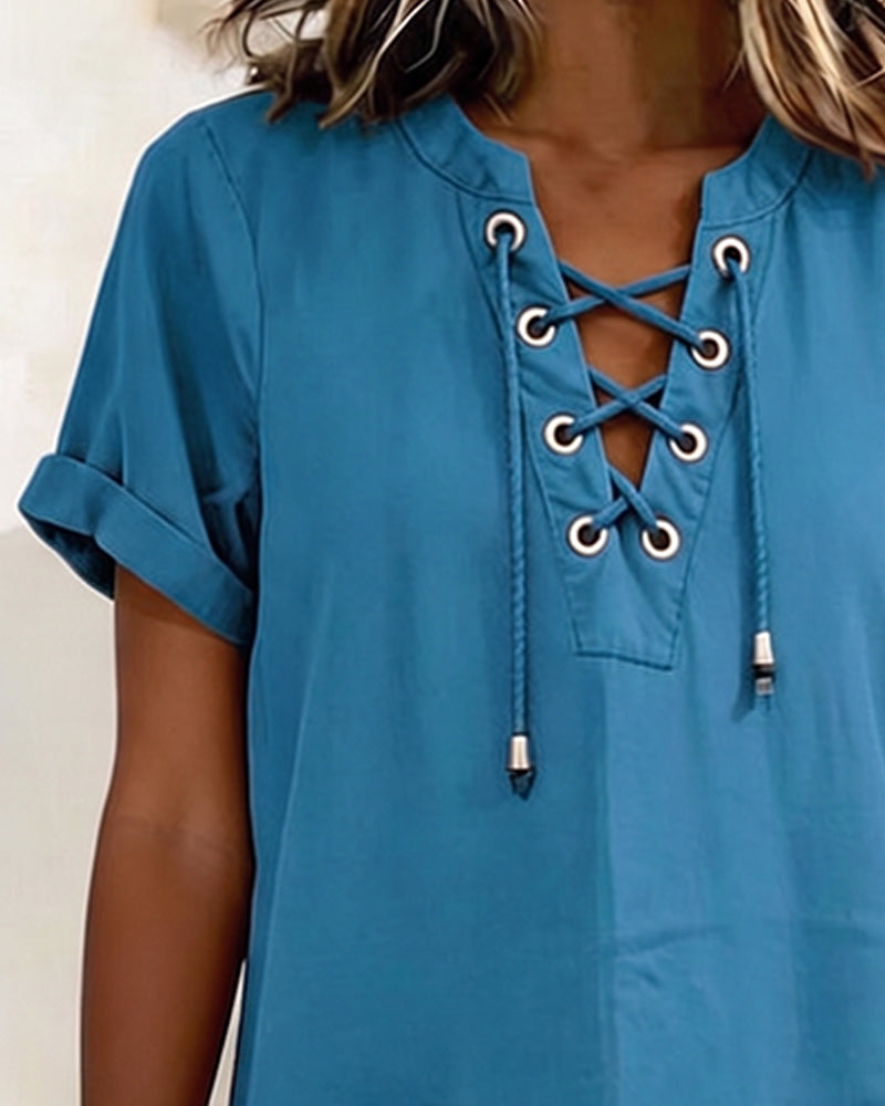 Robe Attacher Col En V Poche Fourreau
