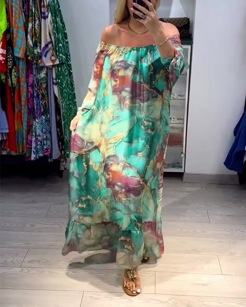 Robe décontractée à une épaule imprimée à l'encre