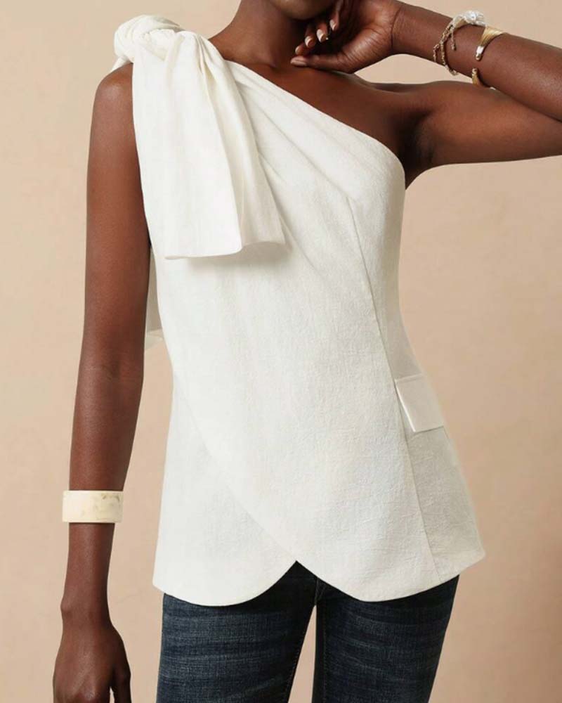 Blouse Off-Épaule Croix Attache Design