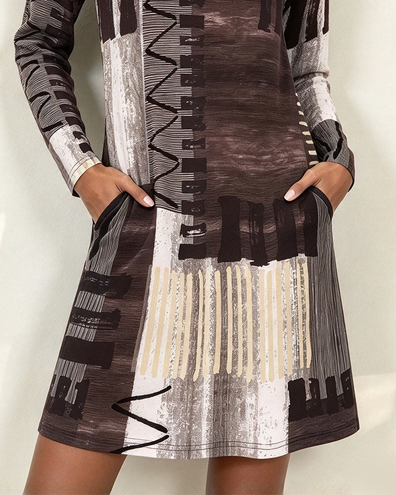 Robe Col Rond Imprimée