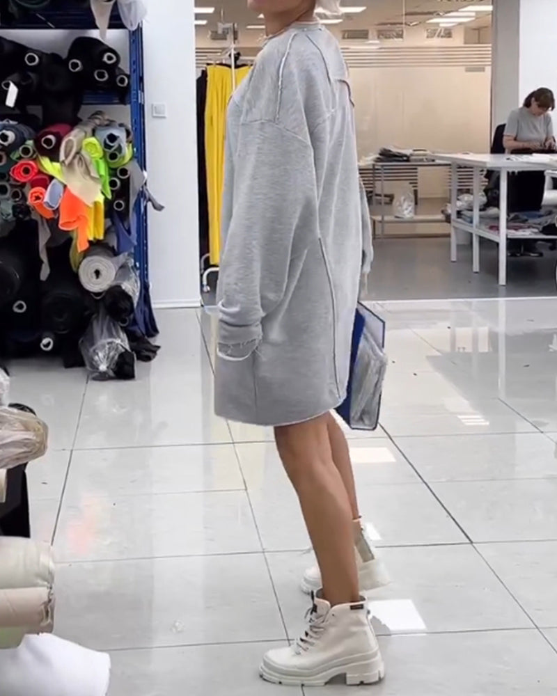 Robe décontractée à col rond