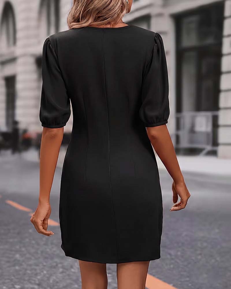 Robe Manche Bouffante Enveloppante