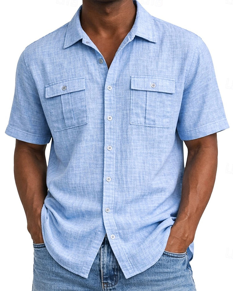 Chemise Homme Poche Manche Courte