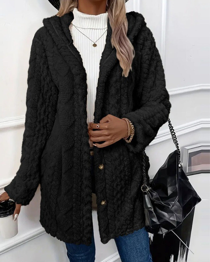 Manteau Uni Manches Longues