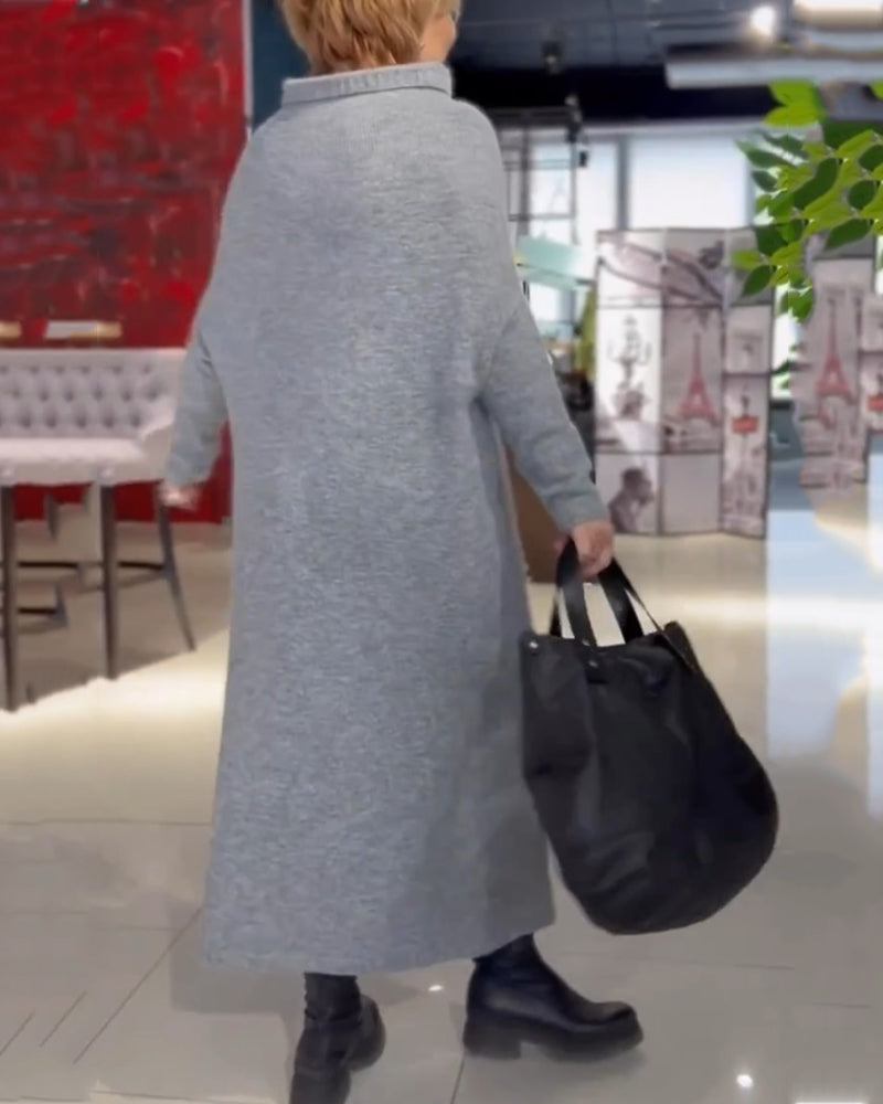 Robe Ample à Col Roulé Et Manches Longues