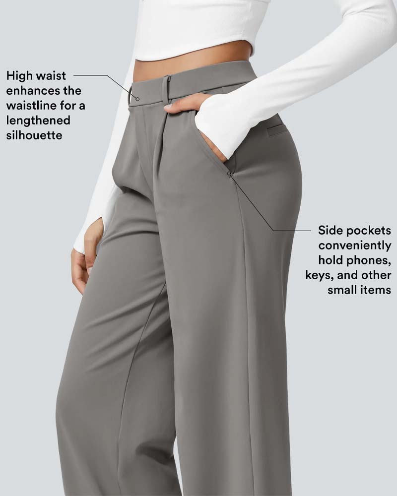 Pantalon Droit En Couleur Unie Avec Tombant Pour Costume