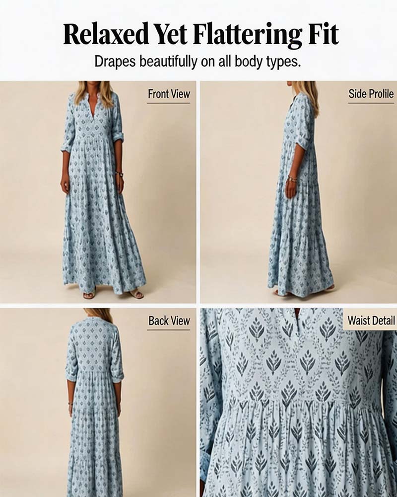 Robe Vintage Col En V Fleurie