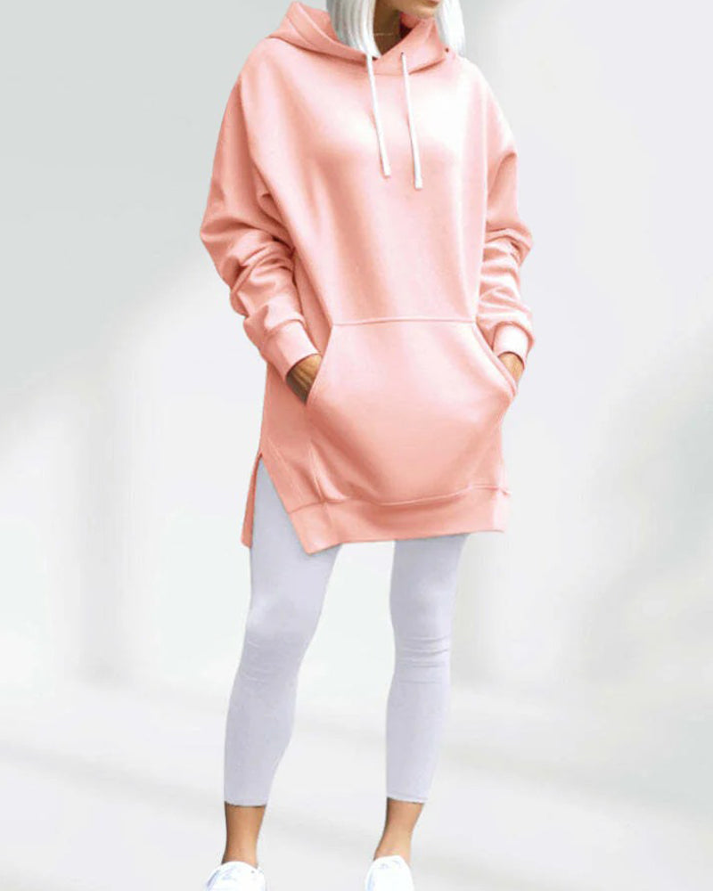 Hoodie Unie Coupe Ample Cordon De Serrage