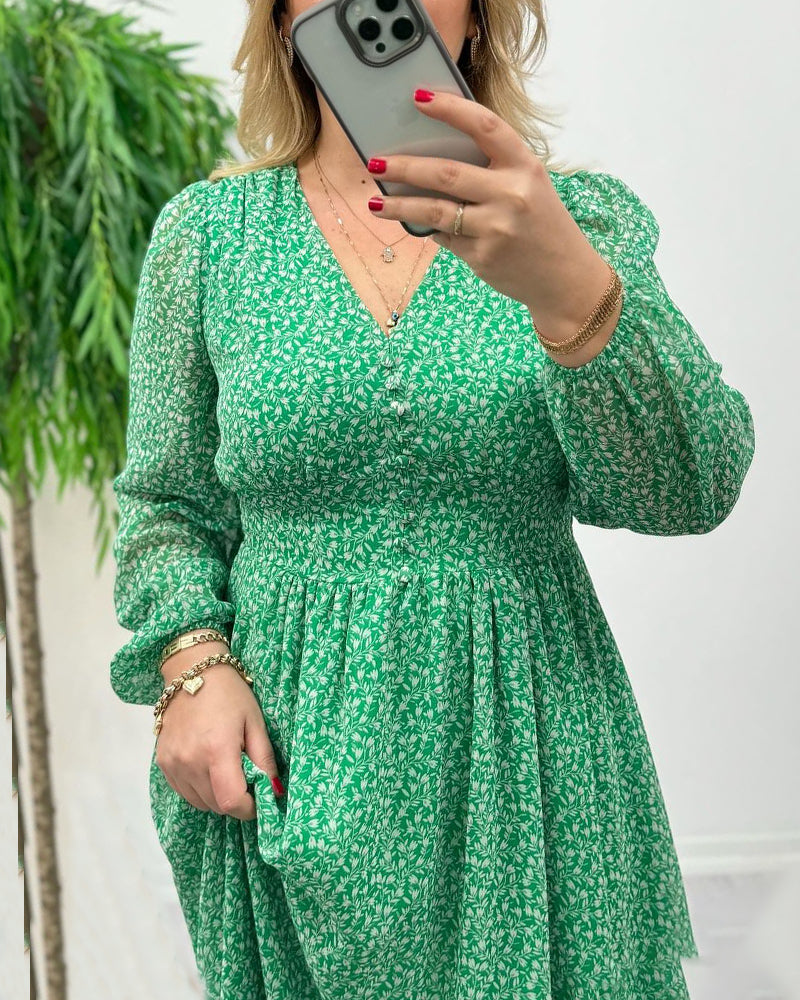 Robe boutonnée élégante imprimée