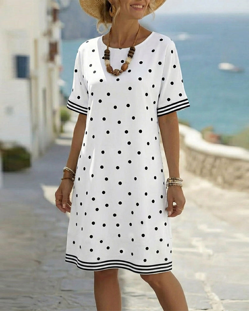 Robe À Pois Rayée Shift