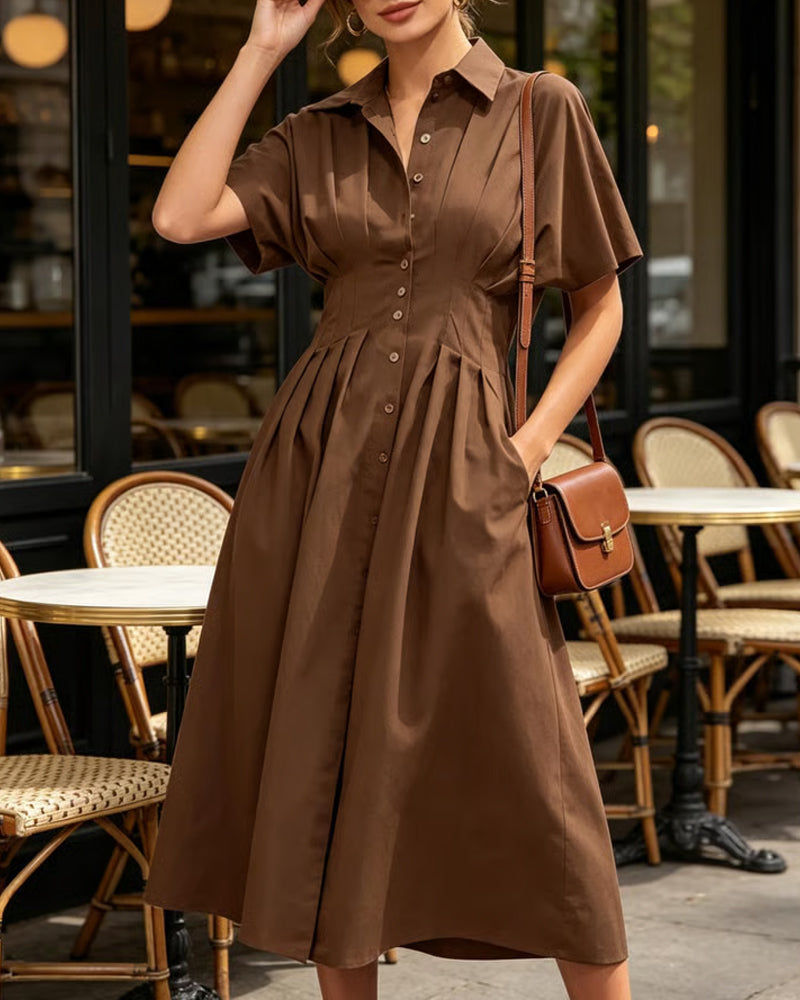 Robe Simple Boutonnage Cintrée Chemise