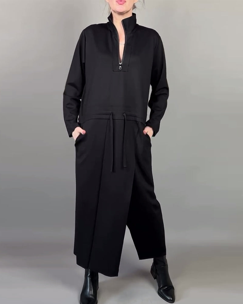 Robe Avec Col À Zip Et Allure Moderne
