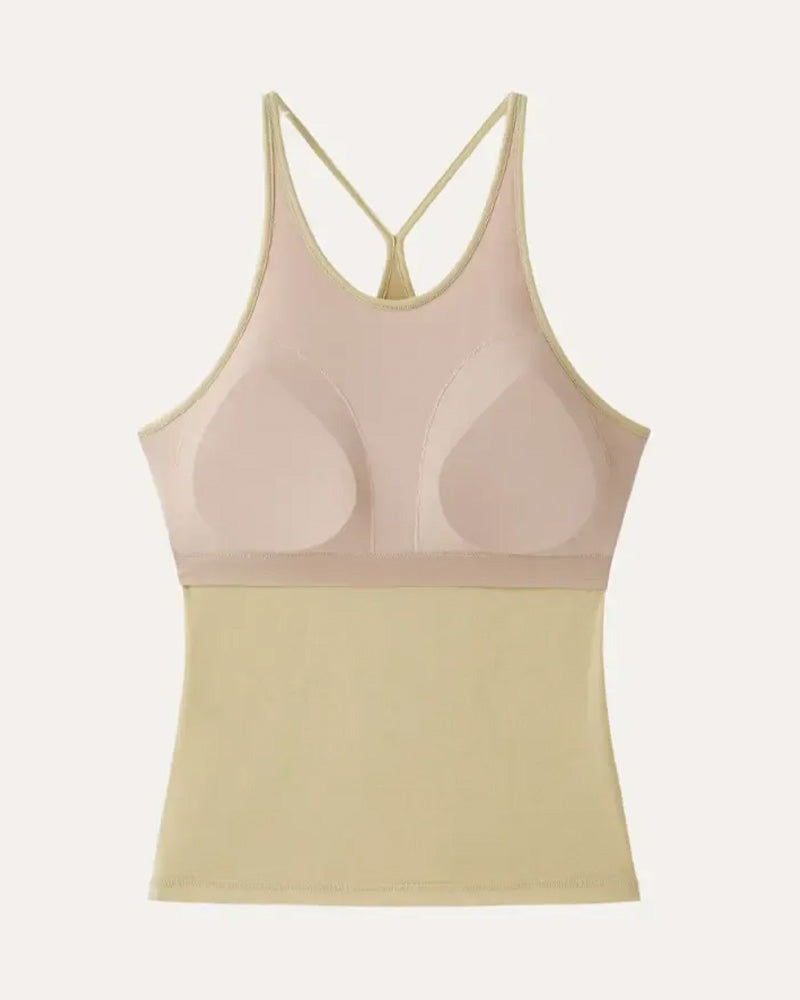 Ensemble Haut À Bretelles Nuque Haut Cami Avec Soutien-Gorge Intégré Et Manches Longues Croisées