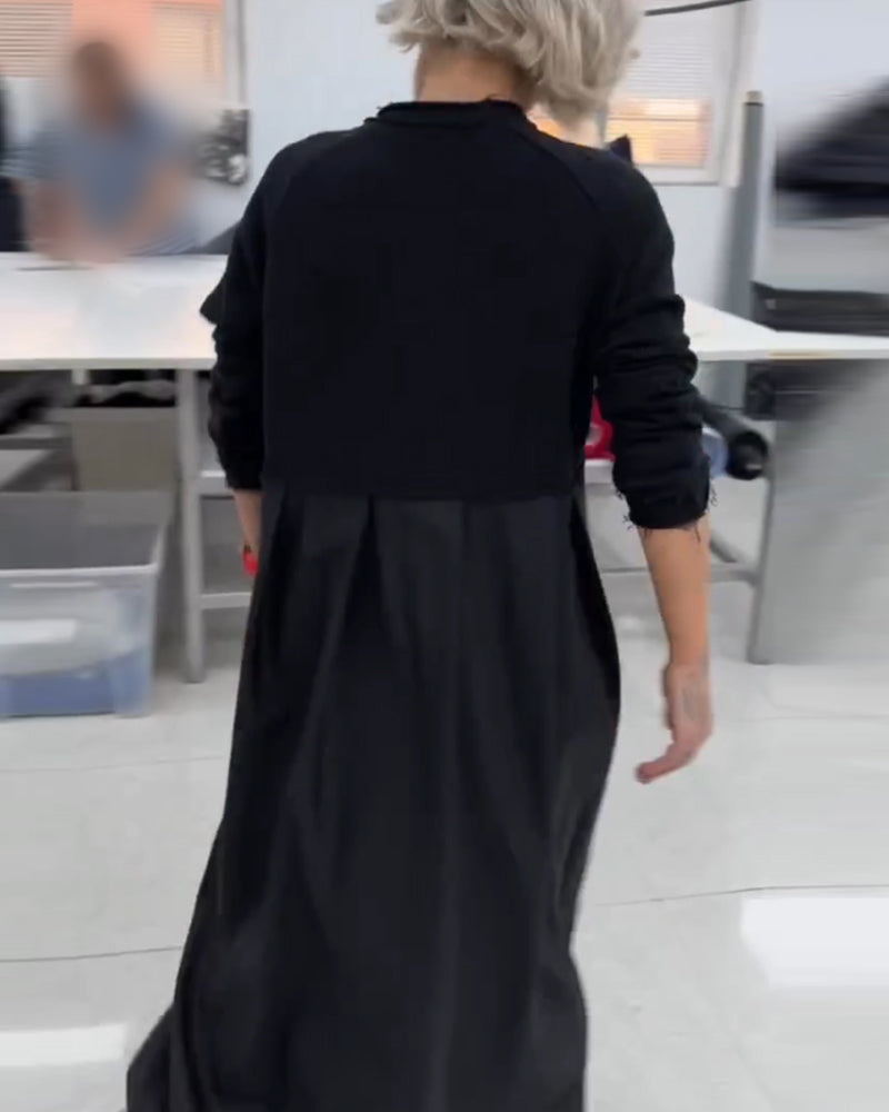 Robe longue décontractée de couleur unie