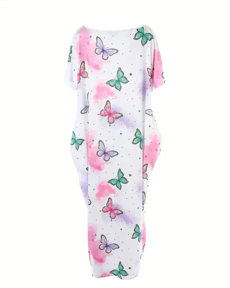 Robe Décontractée Imprimé Vacances Ample