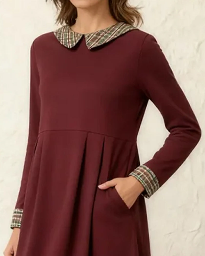 Robe À Carreaux Patchwork Coupe Ample