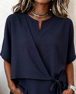 Blouse Décontractée Attache Unie
