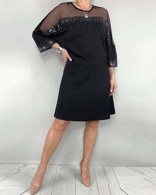 Robe À Manches Trois-Quarts Ornée De Strass