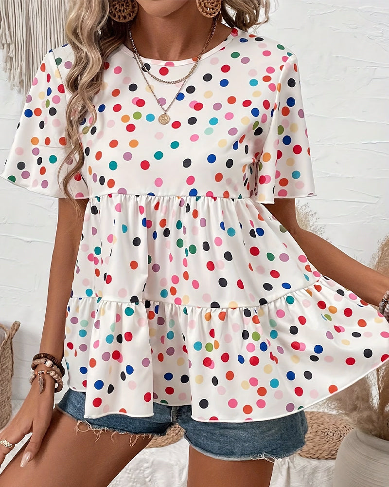 Chemisier Coloré Polka Dot Babydoll