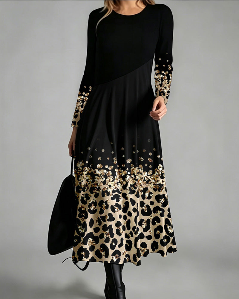Robe Ombre Léopard Décontractée