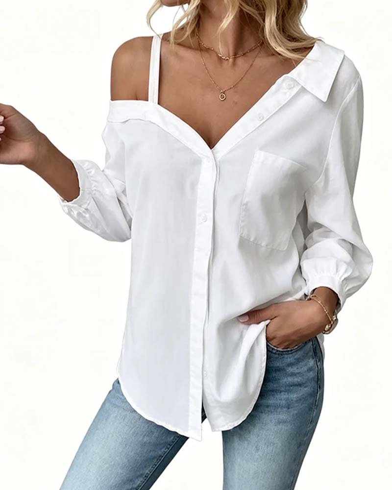 Chemise Une Épaule Texturée Cami