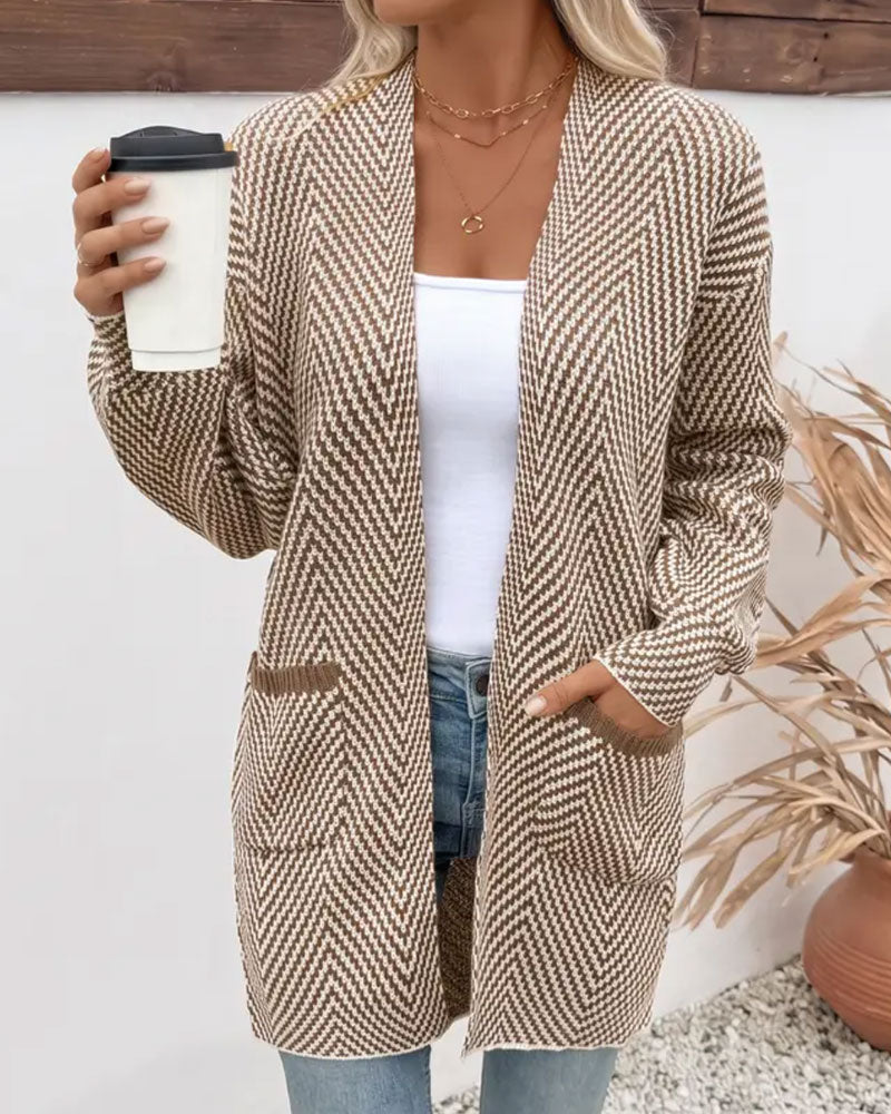 Cardigan Poches Long Pull