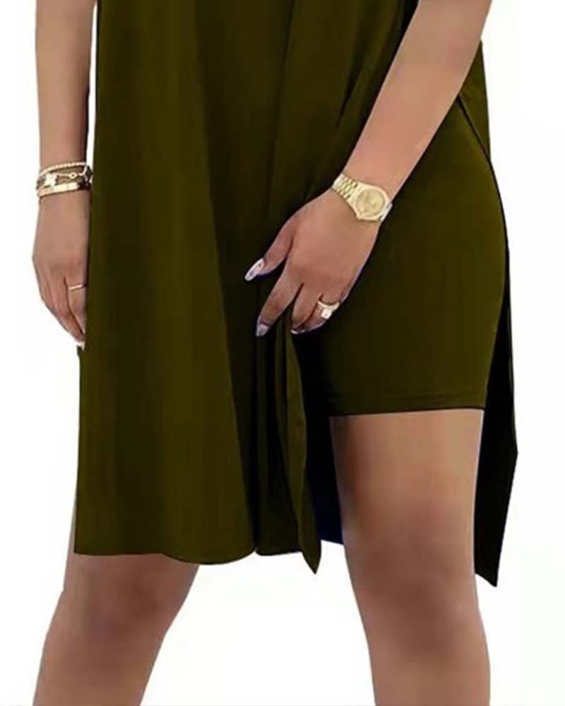 Ensemble Uni Ample Manches Courtes Pantalon