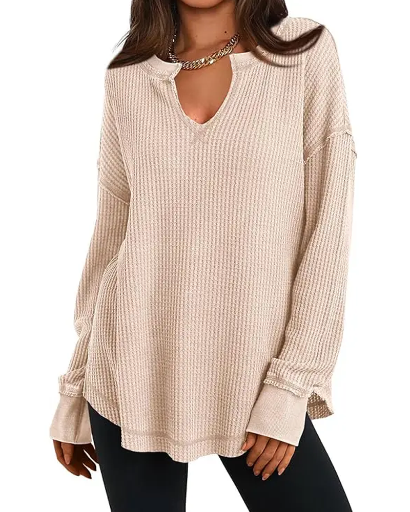 Haut Gaufre Henley Manche Longue