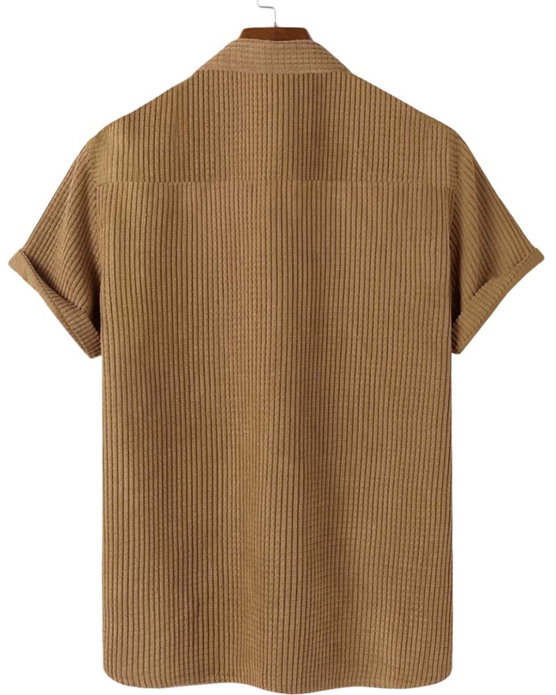 Chemise Revers Bouton Uni Homme Manche Courte
