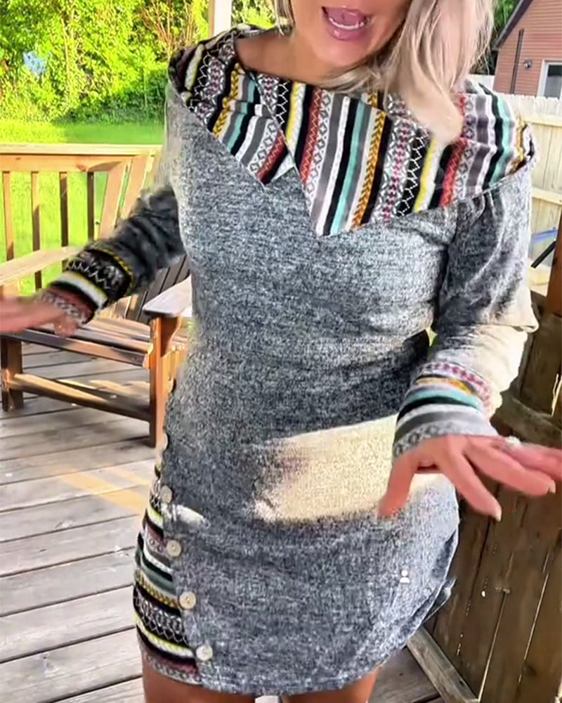 Robe à imprimé boutons rétro