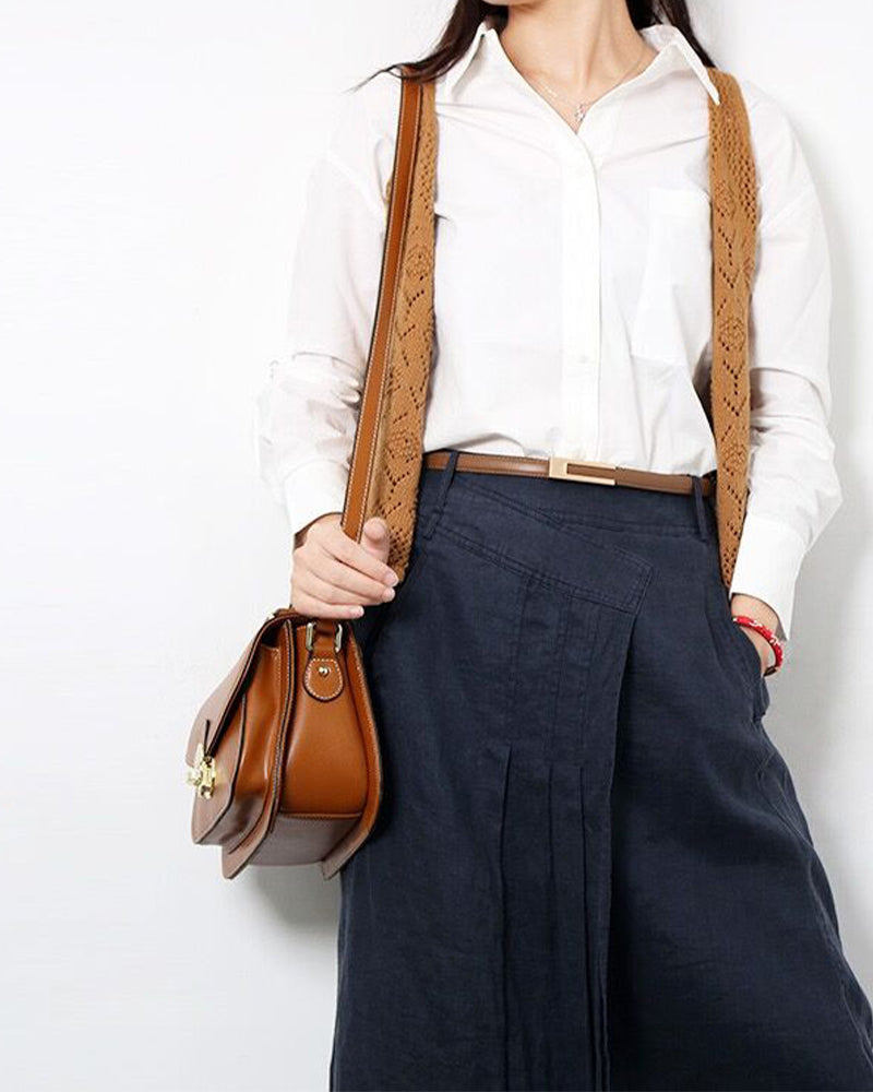 Ceinture fine simple de couleur unie rétro