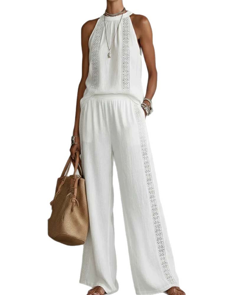 Ensemble Deux Pièces Évidé Halter