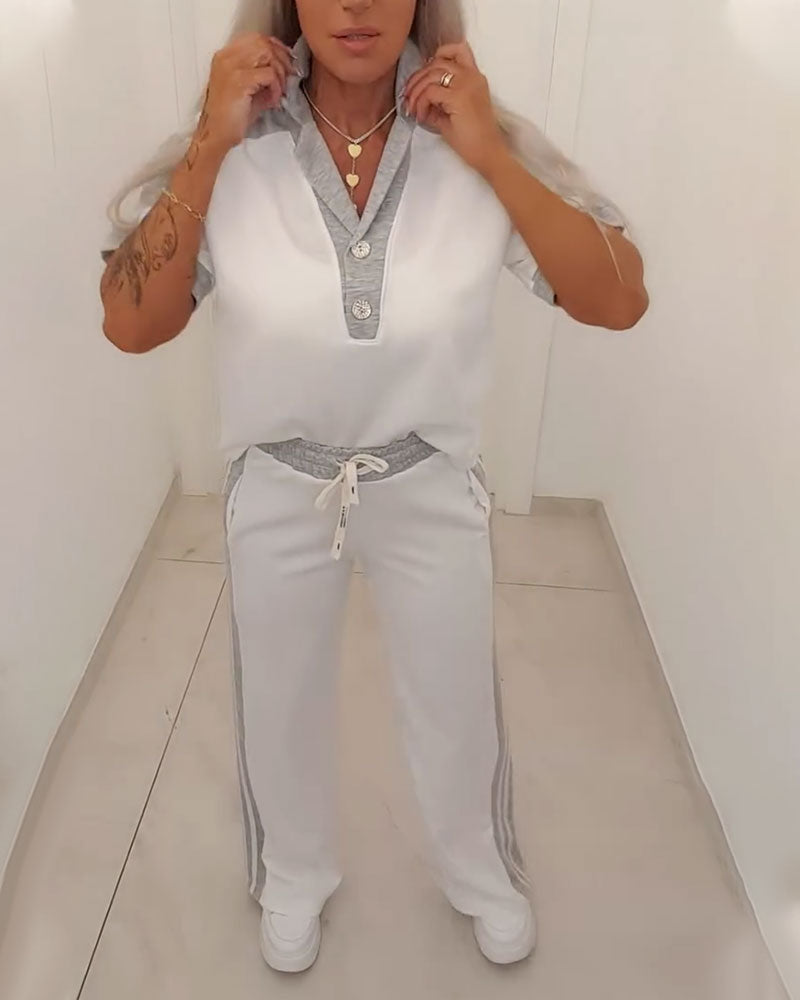 Set Bloc De Couleur Camp Col Décontracté