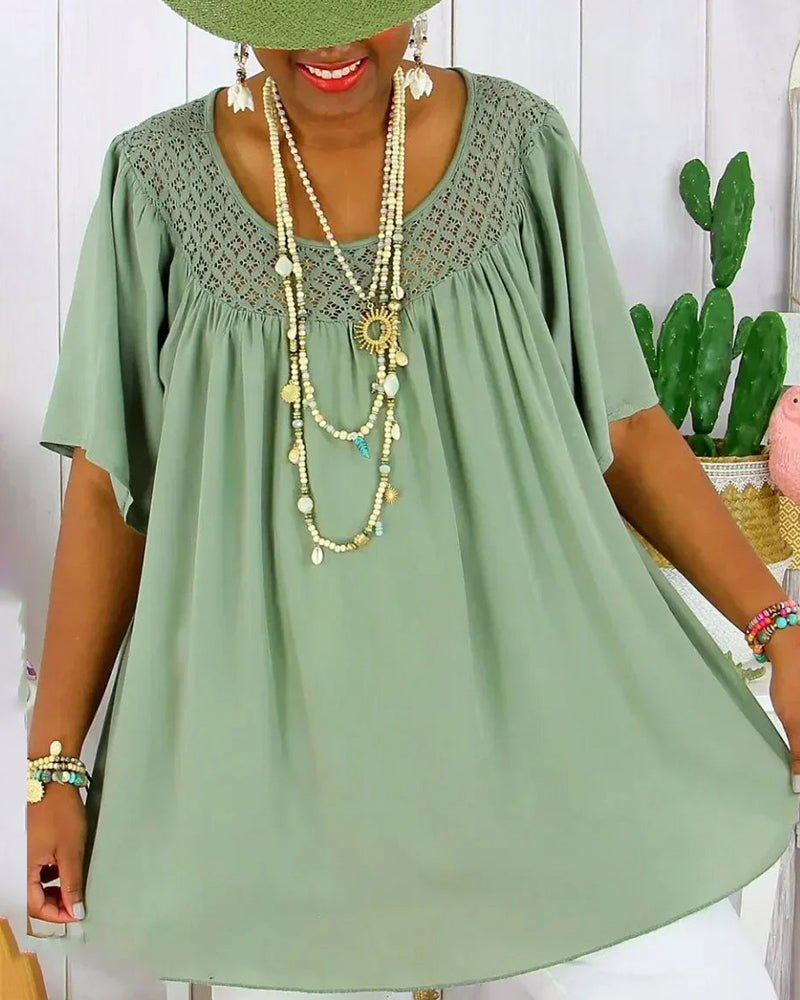 Blouse Unie à Coupe Légère