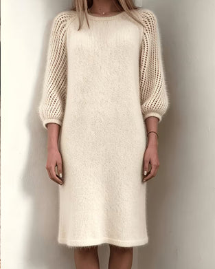Robe Pull Col Rond 3/4 Manche