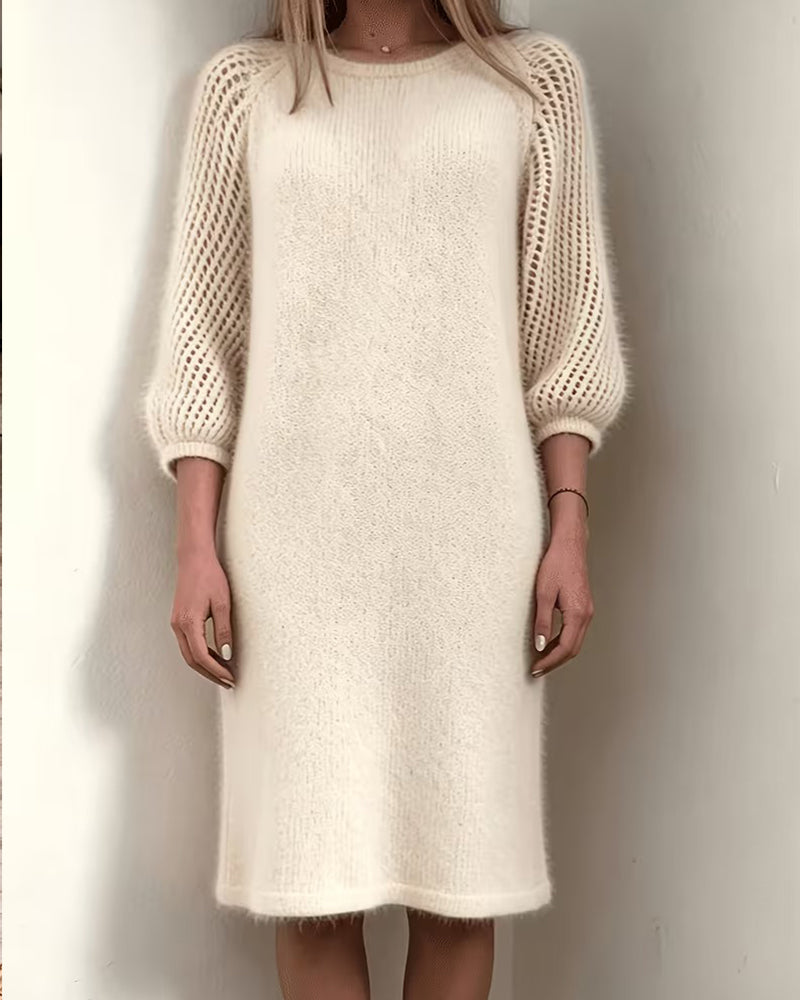 Robe Pull Col Rond 3/4 Manche