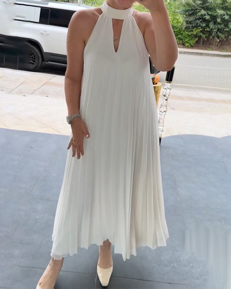 Robe Halter Froncée Élégante