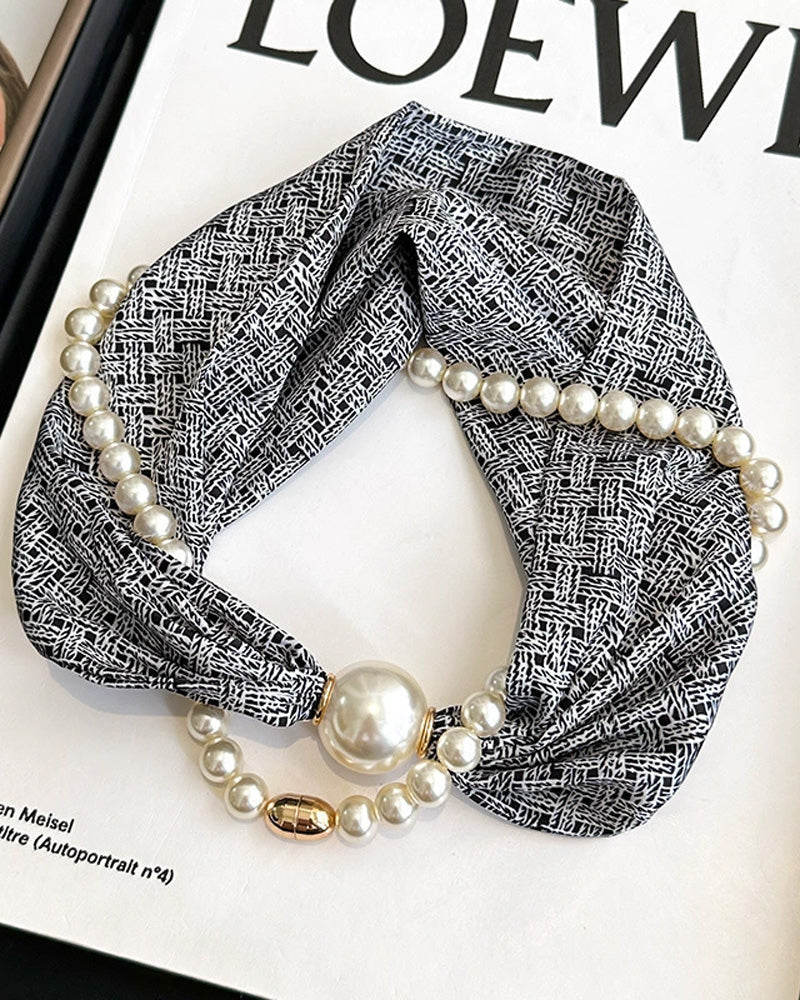 Collier Long Orné De Perles Soie