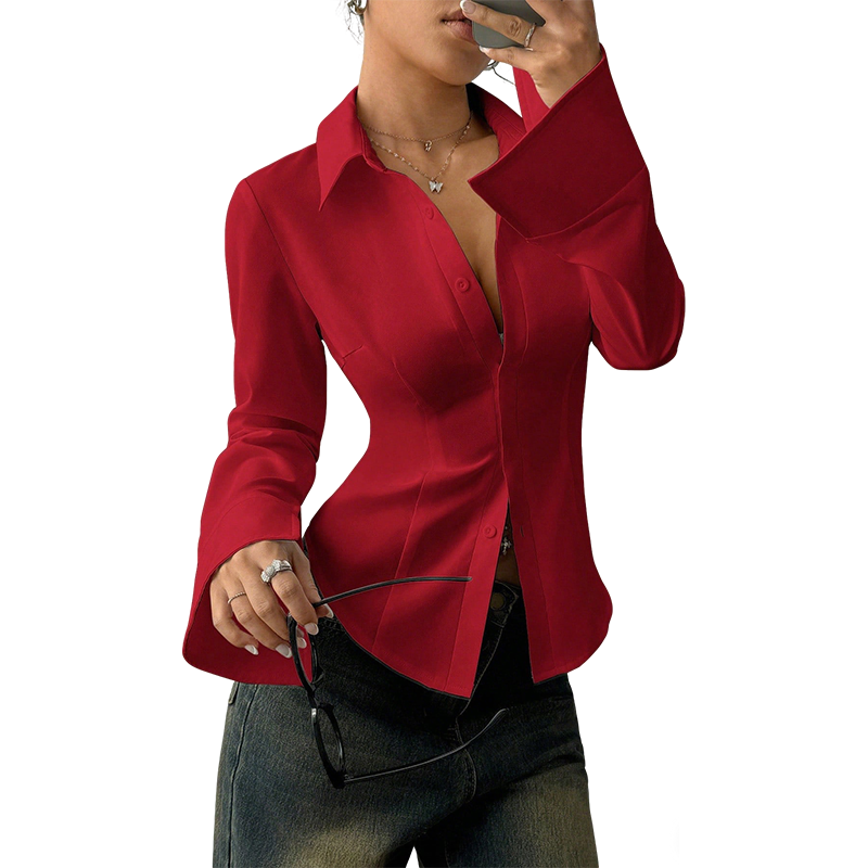 Chemise Élégante Slim-Fit Pour Femme