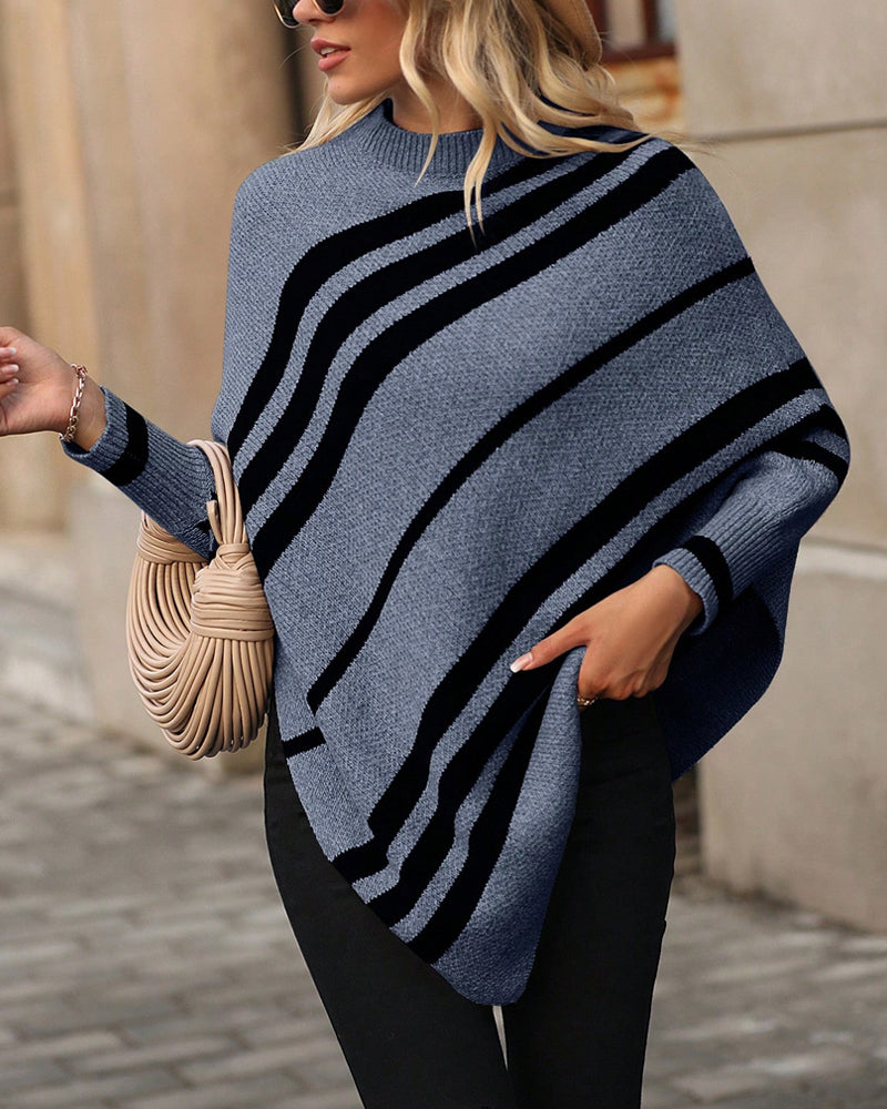 Pull Marin Rayé Gris Et Noir H&M Taille 38/40 - Manches Longues, Occasion Très Bon état